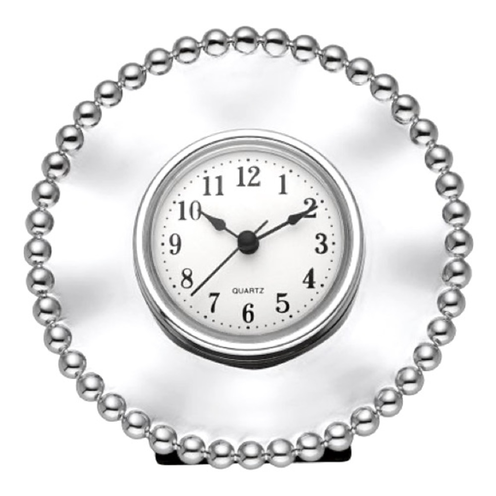 Lenox Organics Beaded Silver Accent Clock